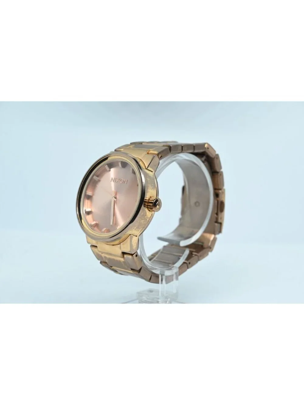 Nixon A160897 The Cannon Rose Gold Dial Steel Bracelet Watch 100M Men's